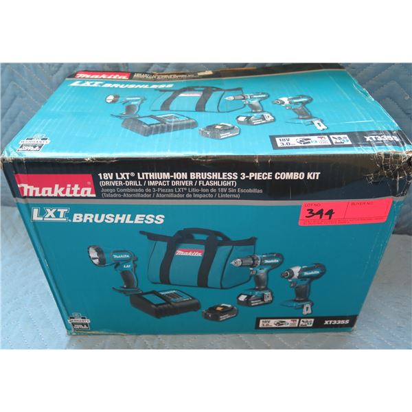 Makita LXT Brushless 3-Piece Combo Kit: Hammer Drill, Impact Driver, Circular Saw