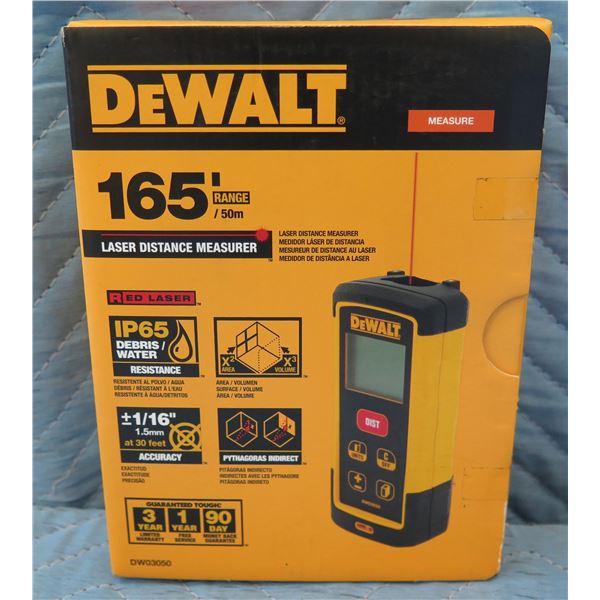 DeWalt Laser Distance Measure 165' Range Model DW03050 New in Box