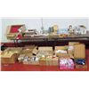 Image 1 : Boxes Misc Tulle Rolls, Bows, Paper, Ribbon, Christmas Ornaments, Shredder, etc