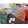 Image 17 : Multiple Woven Baskets, Metal Shelf Pieces, Ikea Mesh Storage, Artificial Fruit, Rope, etc