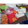 Image 19 : Multiple Woven Baskets, Metal Shelf Pieces, Ikea Mesh Storage, Artificial Fruit, Rope, etc
