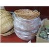 Image 33 : Multiple Woven Baskets, Metal Shelf Pieces, Ikea Mesh Storage, Artificial Fruit, Rope, etc