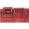 Image 1 : Qty 2 Red Metal Table Frames - 16"x16"x16"H and 20"x20"x15"H