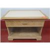 Image 1 : Wood & White Laminate End Table w/ Drawer & Undershelf 31"x20"x23"H