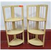 Image 1 : Qty 2 Corner Display 3 Tier Wooden Shelves 11"x11"x37"H
