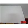 Image 3 : White Wooden Table 39"x19"x 36"H w/ 2 Round Stools 12" Diameter x 20"H