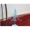 Image 8 : Metal Rectangle Stool 30"H, Footed Base, Floral Easel & Blue Hanger Display