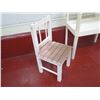 Image 2 : Lipper International Small Wooden Chair 20"H, Plastic 2 Tier Shelf 30"H & Wood Stool 23"H
