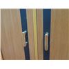 Image 3 : Qty 2 Double Door Cabinets: White 9 Section 30"x16"x72" & Wood 9 Tier 30"x14"x53"H