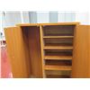 Image 9 : Qty 2 Double Door Cabinets: White 9 Section 30"x16"x72" & Wood 9 Tier 30"x14"x53"H