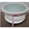 Image 1 : Round White Side Table w/ Undershelf 39" Diameter x 24"H