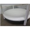 Image 3 : Round White Side Table w/ Undershelf 39" Diameter x 24"H