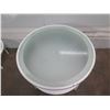 Image 2 : Round White Side Table w/ Undershelf 39" Diameter x 24"H