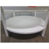 Image 3 : Round White Side Table w/ Undershelf 39" Diameter x 24"H