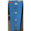 Image 1 : Steelcase Locking Metal 4 Drawer Blue File Cabinet