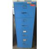 Image 1 : Steelcase Locking Metal 4 Drawer Blue File Cabinet