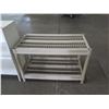 Image 2 : Qty 2 Shelves:  White 2 Tier 34"x12"x32" & Heavy Duty Plastic 2 Tier