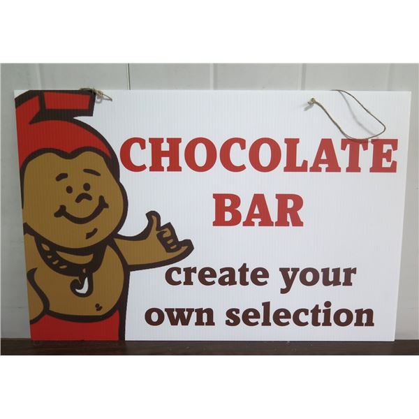 Menehune Chocolate Bar 'Create Your Own Selection' Sign 27"x18"