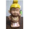 Image 1 : Menehune Figurine Coin Bank in Yellow Helmet w/ Lei & Spear 8"H