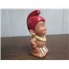 Image 2 : Menehune Figurine Coin Bank in Red Helmet w/ Lei & Spear 6"H