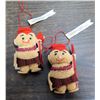 Image 1 : Qty 2 Fabric Menehune Mac Hanging Ornaments 1.5"x2.5"H