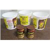 Image 1 : Qty 3 Plastic Menehune Mac Cookie Containers 6.5"H & 2 Dry Roasted Tins 4"H (Empty)