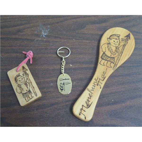 Menehune Mac Carved Wooden Rice Paddle & Key Chains