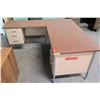 Image 1 : Metal & Wood Laminate "L" Shaped Desk 60"x70"x29"H
