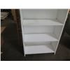 Image 3 : Qty 2 Wooden Shelves: 4 Tier 39"H & 6 Tier 55"H w/ White 3 Tier Shelf 44"H
