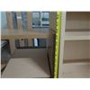 Image 8 : Qty 2 Wooden Shelves: 4 Tier 39"H & 6 Tier 55"H w/ White 3 Tier Shelf 44"H
