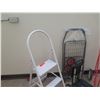 Image 2 : Rolling Metal 2 Stair Stepstool w/ 2 Metal Mesh Rolling Carts