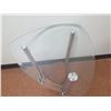 Image 2 : Clear Glass Tri-Side Top Table w/ Metal Legs & Undershelf 24"x24"x25"H