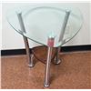 Image 1 : Clear Glass Tri-Side Top Table w/ Metal Legs & Undershelf 24"x24"x25"H