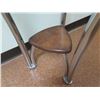Image 3 : Clear Glass Tri-Side Top Table w/ Metal Legs & Undershelf 24"x24"x25"H