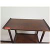 Image 2 : Wooden Asian Side Table w/ Curved Ends 31"x15"x39"H