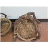 Image 3 : Qty 3 Decorative Straw Baskets w/ Driftwood Handles