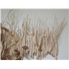 Image 8 : Wood & Straw w/ Brown Flowers Abstract Wall Hanging