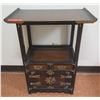 Image 1 : Wooden Asian Side Table w/ Curved Ends 23"x12"x29"H