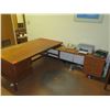 Image 2 : Wooden "L" Shaped Desk 69"x38"x29"H & 57"x18"x25"H (Contents NOT Included)