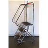 Image 1 : Rolling Metal 3 Step Warehouse Staircase Safety Ladder