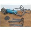 Image 1 : Makita 9501B Corded 100mm Disc Grinder, Lock Nut Wrenches, etc