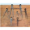 Image 1 : Qty 7 Starrett, Lufkin Rules & Millers Falls Spring Dividers - Misc Sizes