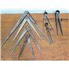 Image 1 : Qty 3 Starrett & Lufkin Rule Spring Dividers & 4 Inside Calipers - Misc Sizes