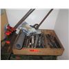 Image 2 : Green 5 Drawer Cabinet w/ Undershelf & Contents: Measuring Tools, Tape, Belts, etc