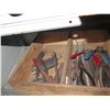 Image 11 : Metal 7-Tier Shelf & Contents: Clippers, Hand Tools, Rods, Measuring Tools, Bits, etc