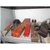 Image 17 : Metal 7-Tier Shelf & Contents: Clippers, Hand Tools, Rods, Measuring Tools, Bits, etc