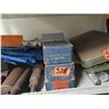 Image 17 : Metal 6-Tier Shelf & Contents: Lights, Hand Tools, Grinding Wheels, Oil Can, Bits, etc