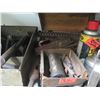 Image 9 : Metal 6-Tier Shelf & Contents: Lights, Hand Tools, Grinding Wheels, Oil Can, Bits, etc