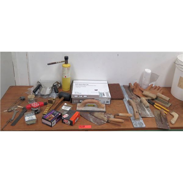 Misc Tools: Spreaders, Fasteners, Vinyl Tile, Hand Tools, Gloves, etc