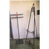 Image 1 : Qty 2 Metal Displays: Tripod Folding 65"H & 2 Tier Pedestal 53"H